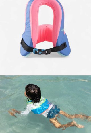 Chaleco flotador niña rosa y azul de 25 a 35kg