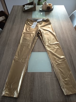 Leggings Calzedonia Efecto Piel Metalizado ORO