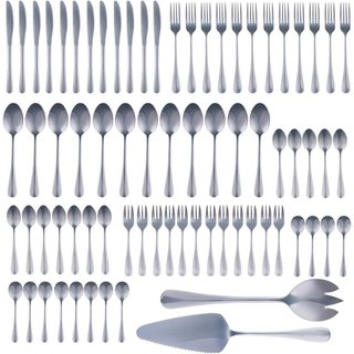 Set Posate 75Pz 12 Persone in Acciaio Inox Cucchiai