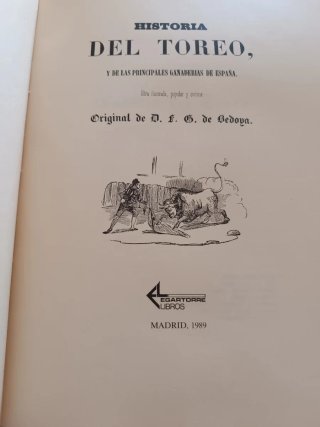 Historia del toreo.Bedoya.Elegatorre libros 1989.