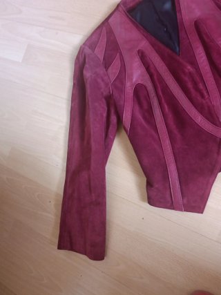 Chaqueta de ante morado/rojo