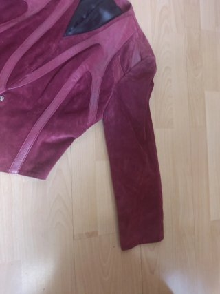 Chaqueta de ante morado/rojo