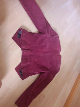Chaqueta de ante morado/rojo