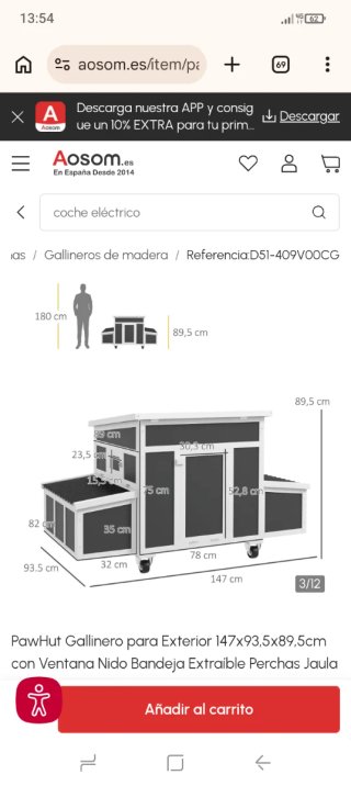 Gallinero Exterior PawHut Madera