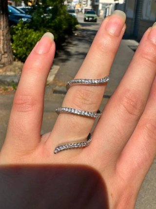 Anello Serpente Argento 925 Zircone