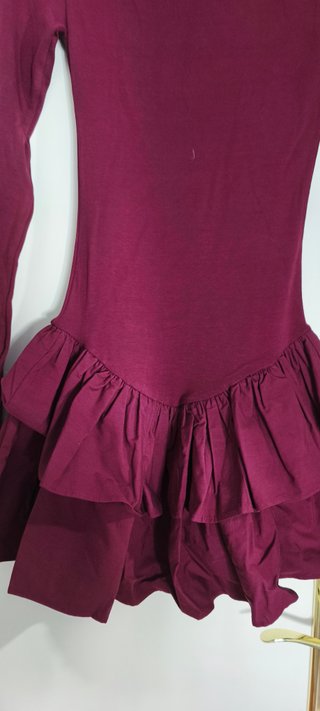 Vestido granate con volantes talla S