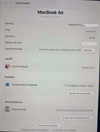 MacBook Air 13 M4 2025 16GB