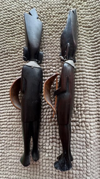 Figuras africanas antiguas de ébano Congo