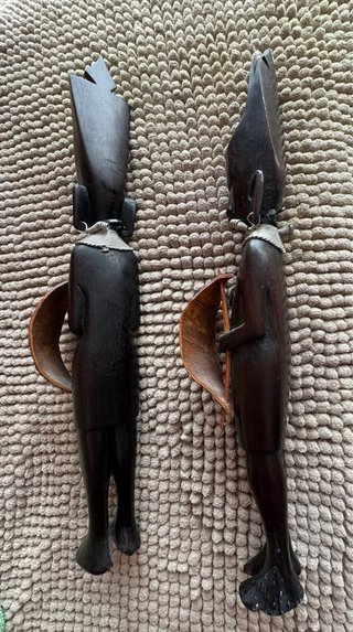 Figuras africanas antiguas de ébano Congo