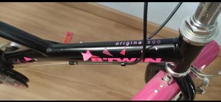 Bicicleta niña 20 pulgadas rosa y negra