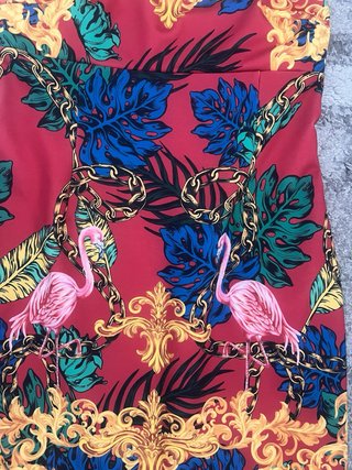 Vestido estilo Versace Estampado Flamencos Talla L