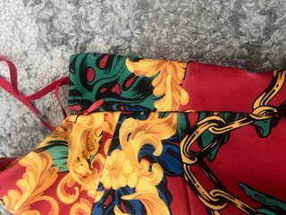 Vestido estilo Versace Estampado Flamencos Talla L