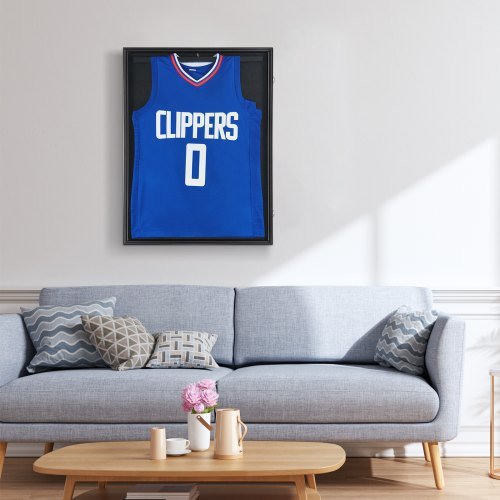 Marco de Exibição de Camisa, 61 x 81,3 x 3,8 cm, Grande Caixa de Sombra de Camisa Esportiva com Vidro PC com Proteção UV de 98% e Ganchos, para Camisas e Uniformes de Beisebol...