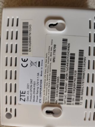Accessorio Router ZTE Bianco fibra ottica