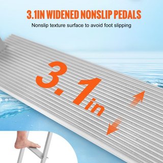 Escalera de muelle, desmontable de 4 escalones, capacidad de carga de 500 lbs, escalera de barco de aleación de aluminio con peldaño de 3.1'' de ancho y diseño de pedal antideslizante, fácil de in...