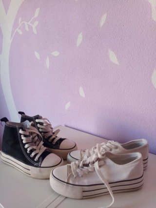 Lote 2 zapatillas estilo Converse plataforma