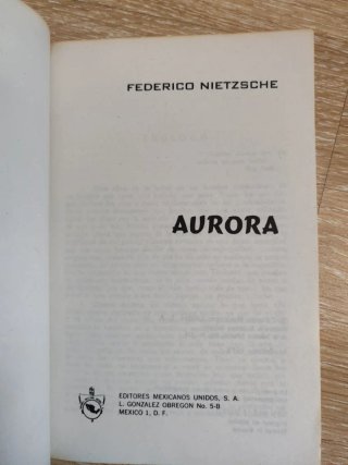 Libro 1978 filosofía Aurora de Friedrich Nietzsche