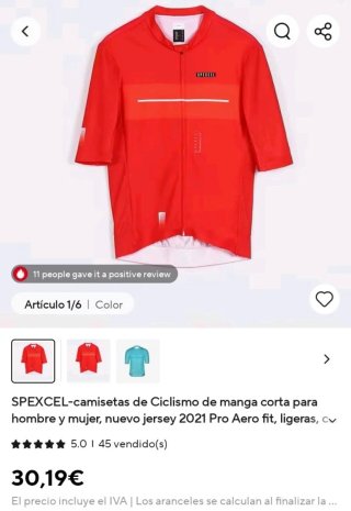 Maillot Spexcel Rojo Talla L