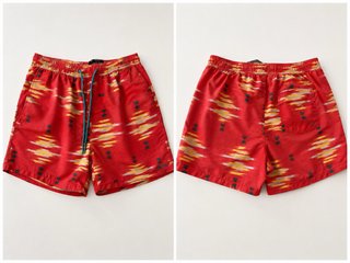 Bañador estampado rojo y multicolor