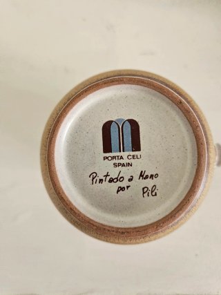 Set caffè in ceramica 5 pezzi dipinti a mano