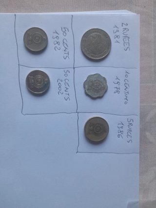 5 Monete Sri Lanka 1981-2002