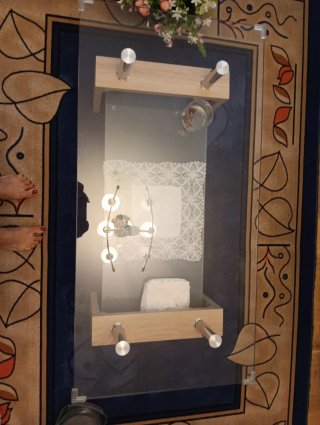 Mesa de centro cristal y madera
