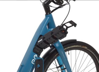 Bici Eléctrica Azul con Portabultos