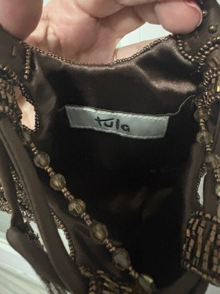 Bolso Tula Abalorios Bronce/Cobre