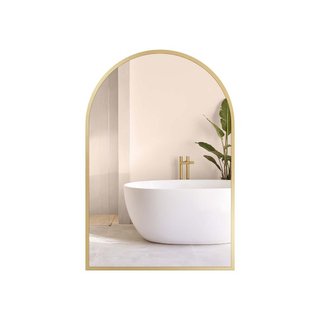 Specchio da parete ad arco con cornice in alluminio · Vetro