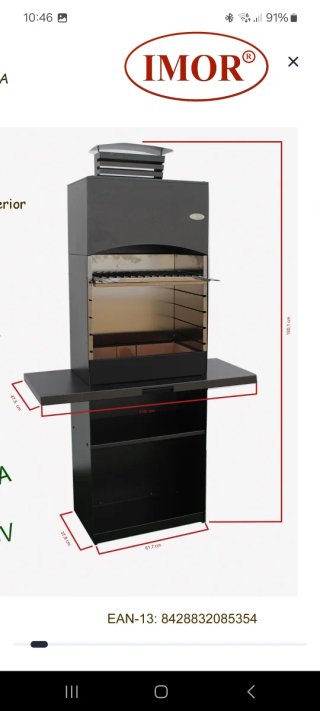 Barbacoa IMOR Tolosa para madera y carbón