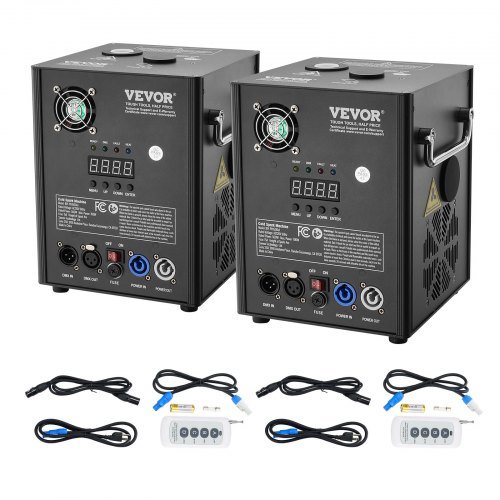 Máquina de Chispas Frías, Pacote de 2 Controladores de Fogos de Artifício de 500W, Altura Ajustável de 6,6-13 pés, com Sistema DMX Avançado, Tela LED, Cabo Portátil, Liga de Alumínio