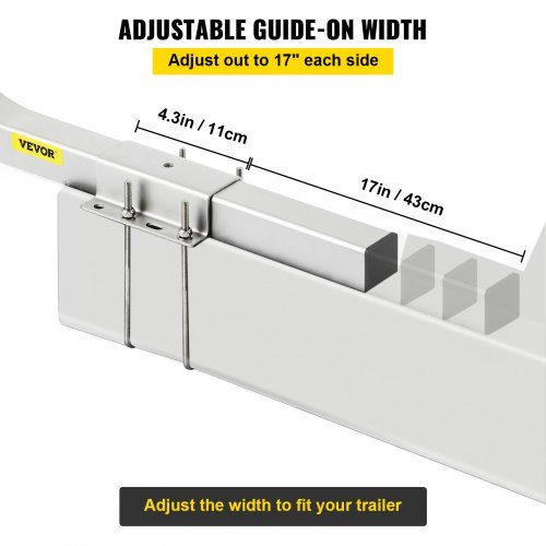 Guias para Reboque de Barcos, 46", Um Par de Guias de Reboque de Alumínio, Guias para Reboque Resistente à Oxidação com Largura Ajustável, Peças de Montagem Incluídas, para Reboque de Barco...