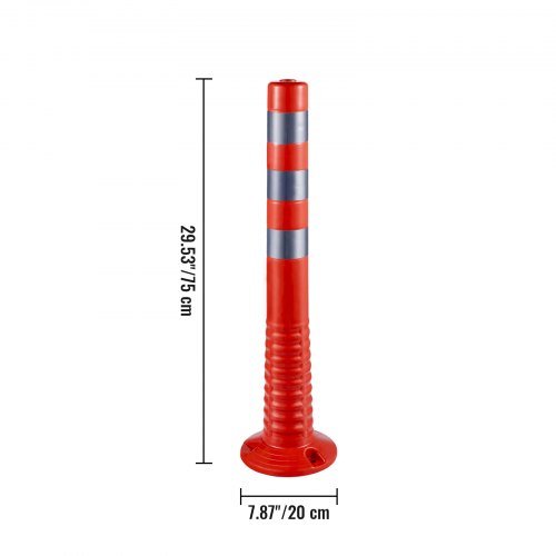 Delineador de Tráfego, 6 PCS Postes Cones Canalizadores, Kit de Poste Delineador de 30” de Altura, Poste de Tráfego de PU, Cones de Segurança Laranjas, Postes Portáteis de Mola com Base, Cones...