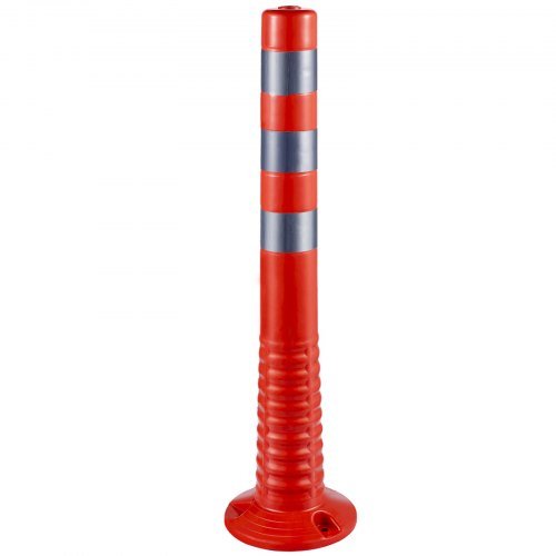 Delineador de Tráfego, 6 PCS Postes Cones Canalizadores, Kit de Poste Delineador de 30” de Altura, Poste de Tráfego de PU, Cones de Segurança Laranjas, Postes Portáteis de Mola com Base, Cones...