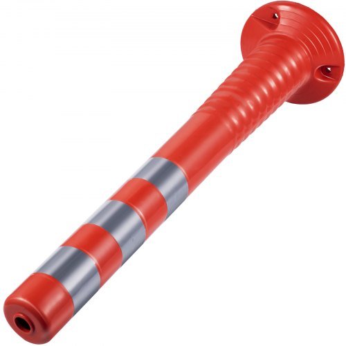 Delineador de Tráfego, 6 PCS Postes Cones Canalizadores, Kit de Poste Delineador de 30” de Altura, Poste de Tráfego de PU, Cones de Segurança Laranjas, Postes Portáteis de Mola com Base, Cones...