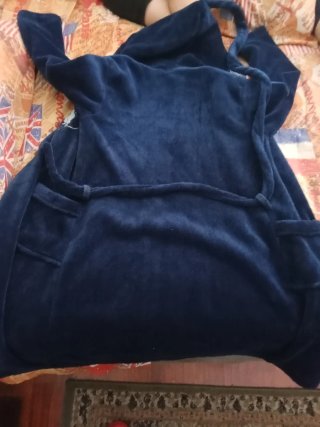 Accappatoio blu con cappuccio 14 anni