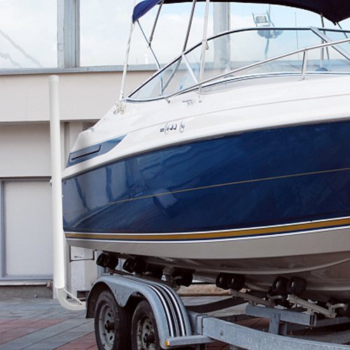 Guia de Reboque para Barcos, 60", 2PCS Postes de Reboque de Aço com Capas de Tubo de PVC Brancas, Acessórios de Montagem Inclusos, para Reboque de Barco de Esqui, Barco de Pesca...
