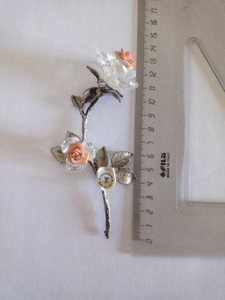 Fiore Capodimonte in vetro, metallo e ceramica