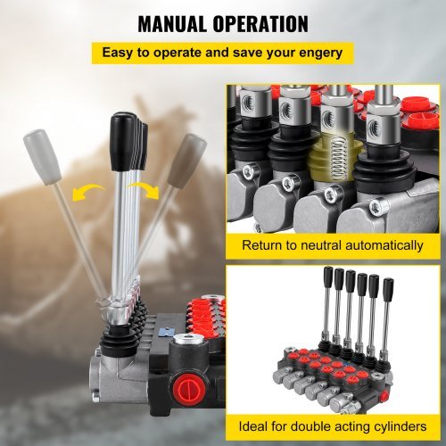 Válvula de Control Direccional Hidráulica, Válvula de Carrete Hidráulico de 6 Carretes, Válvula de Cargador Hidráulico de 11 GPM, Válvula de Control Direccional de 3600 PSI, Válvulas y Controles H...