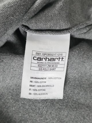 Polo Carhartt Grigio Cotone Ricamato XXL
