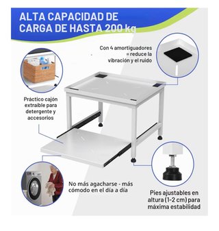 Soporte lavadora con cajón extraíble