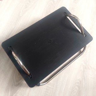 Reposapiés Oficina Ikea Negro/Plata