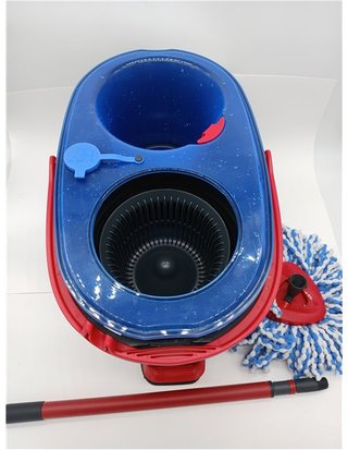 Vileda H2PrO Spin Sistema de Mopa - Doble Cámara de Separación de Agua - Escurrido sin Esfuerzo - Limpieza con Microfibra - Manos Li