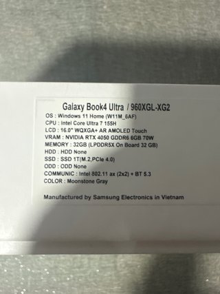 Samsung Galaxy Book4 Ultra Gris/Plata