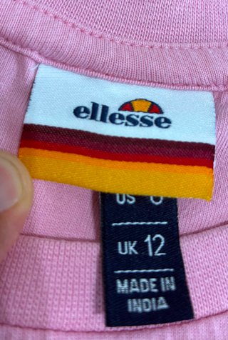 Camiseta Ellesse rosa logo blanco