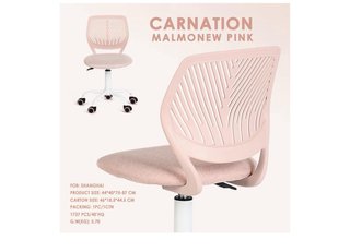 Silla de escritorio rosa y blanca