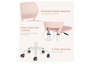 Silla de escritorio rosa y blanca