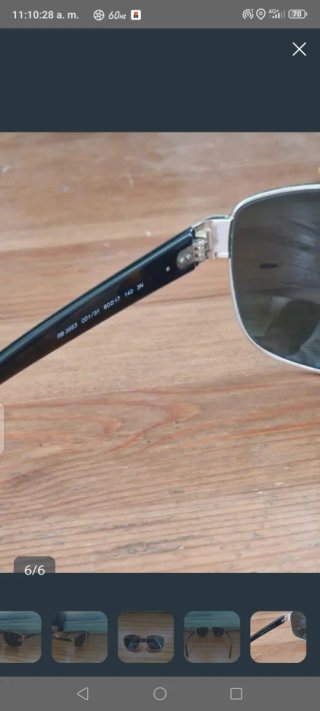 Gafas de Sol Ray Ban Hombre Dorado/Negro