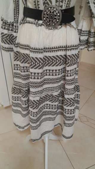 Vestito cotone e lino fantasia