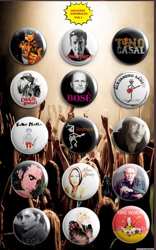 PACK CHAPAS CANTANTES ESPAÑOLES (VOL 1)